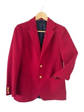 Vintage J. G. Hook 100% Wool Red Academia Blazer sz 10